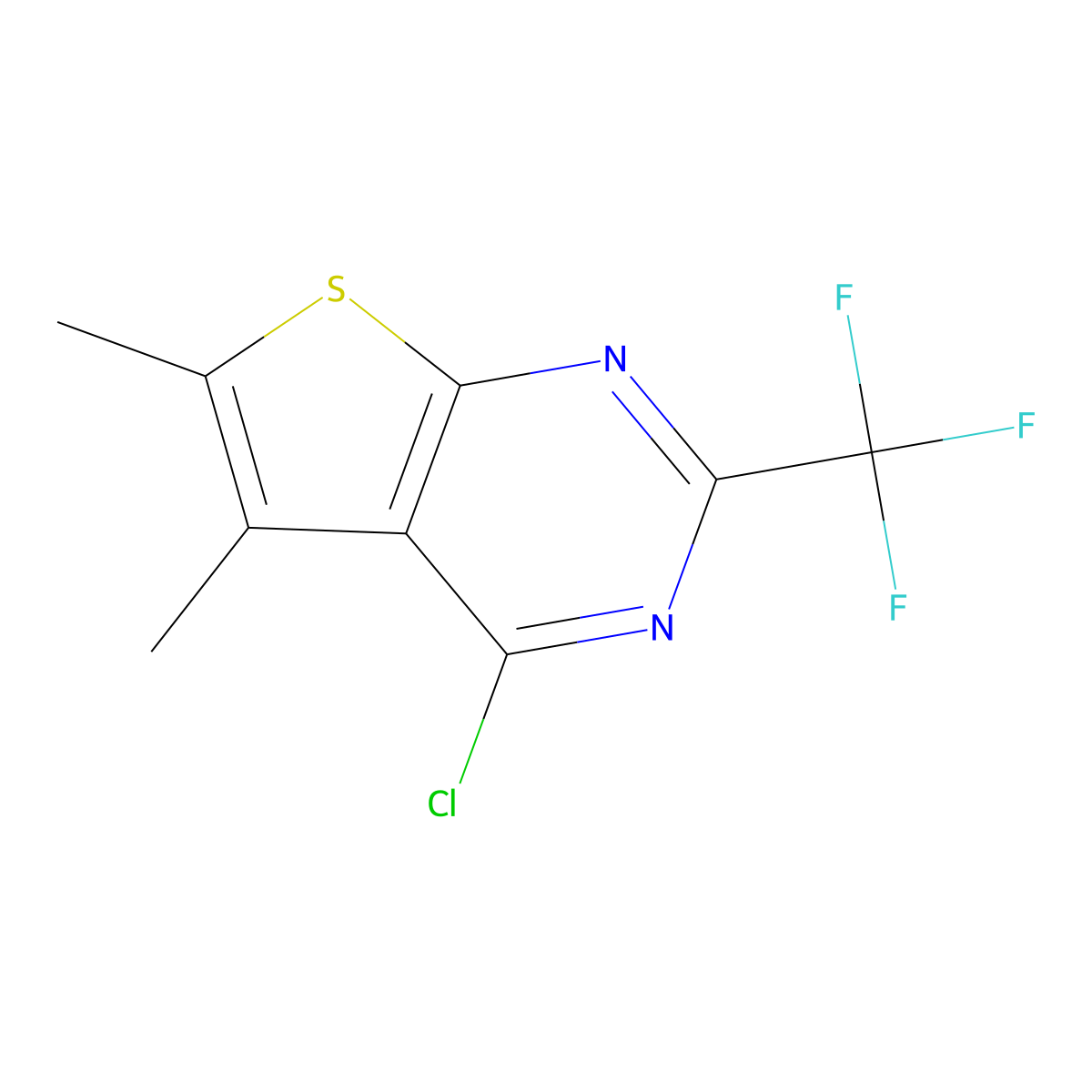 4-Chloro-5,6-dimethyl-2-(trifluoromethyl)thieno[2,3-d]pyrimidine molecular structure, CAS 1146290-49-4