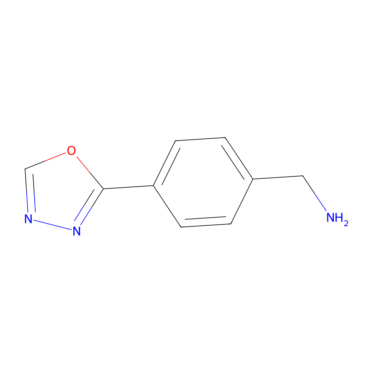 [4-(1,3,4-Oxadiazol-2-yl)phenyl]methanamine molecular structure, CAS 1146290-53-0