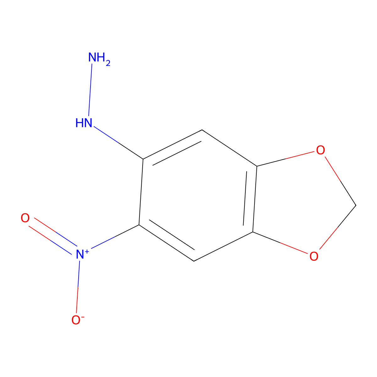 (6-Nitro-1,3-benzodioxol-5-yl)hydrazine molecular structure, CAS 1146290-63-2