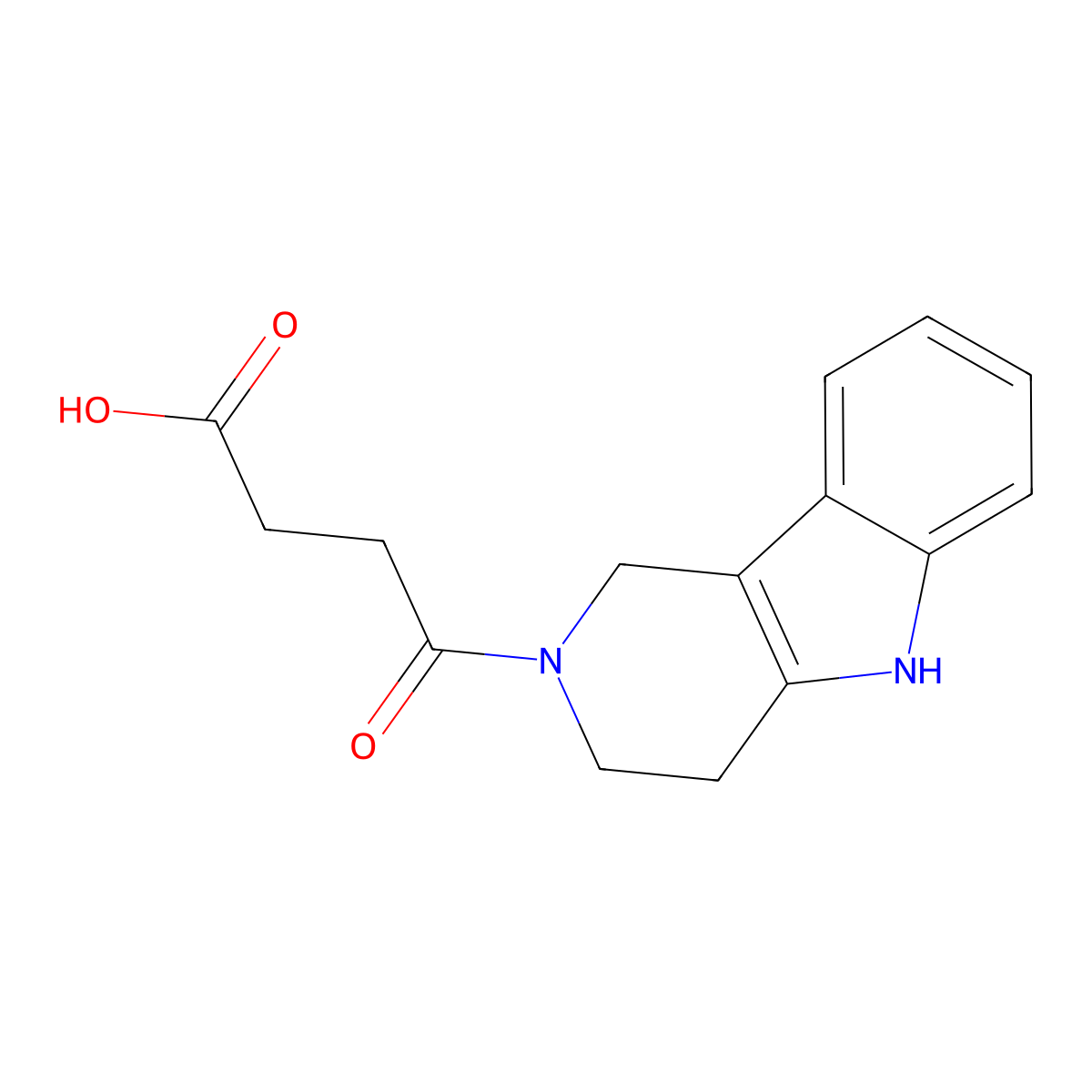 4-oxo-4-(1,3,4,5-tetrahydro-2H-pyrido[4,3-b]indol-2-yl)butanoic acid molecular structure, CAS 1146291-10-2
