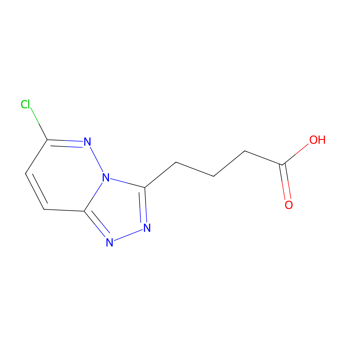 4-(6-Chloro-(1,2,4)triazolo(4,3-b)pyridazin-3-yl)butanoic acid molecular structure, CAS 1146291-11-3