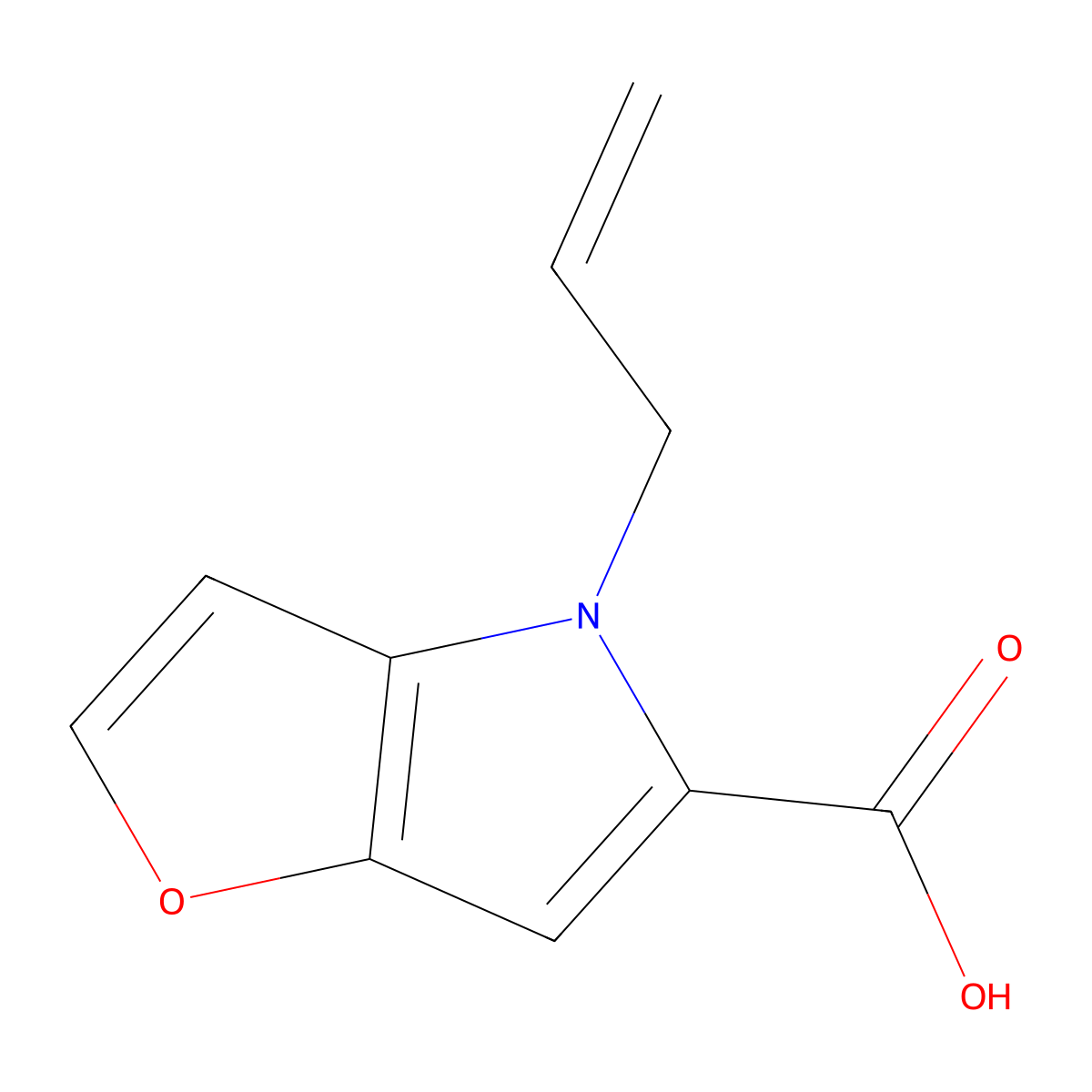 4-(prop-2-en-1-yl)-4H-furo[3,2-b]pyrrole-5-carboxylic acid molecular structure, CAS 1146291-64-6