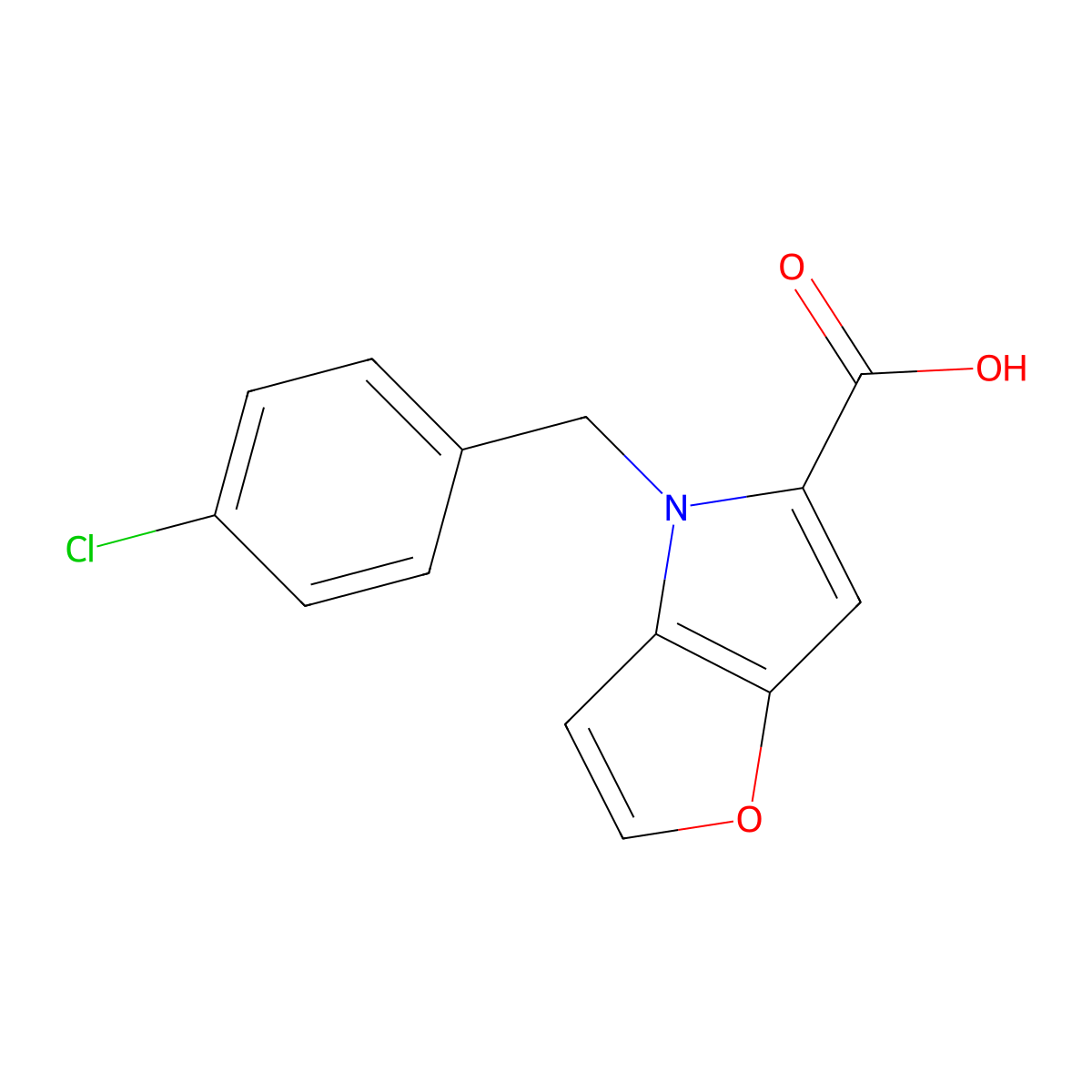4-[(4-Chlorophenyl)methyl]furano[3,2-b]pyrrole-5-carboxylic acid molecular structure, CAS 1146291-70-4
