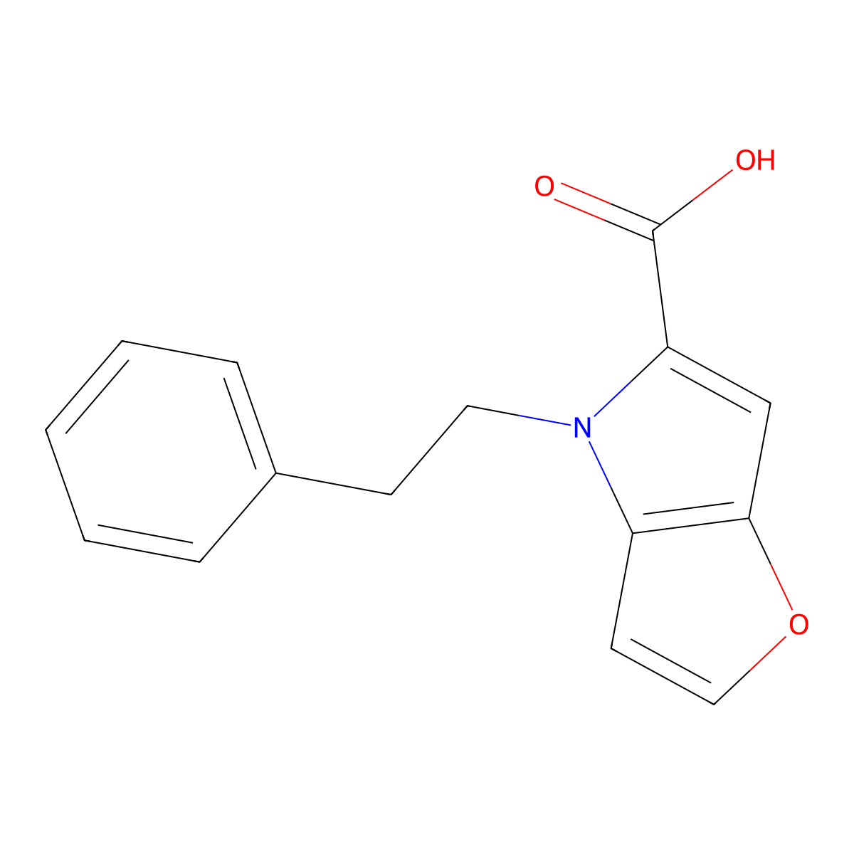4-(2-phenylethyl)-4H-furo[3,2-b]pyrrole-5-carboxylic acid molecular structure, CAS 1146291-73-7