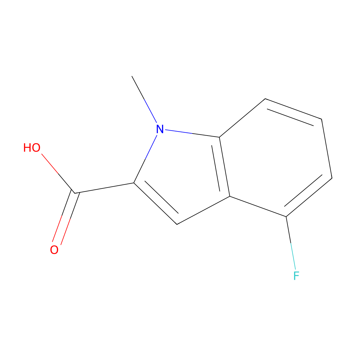 4-fluoro-1-methyl-1H-indole-2-carboxylic acid molecular structure, CAS 1146291-81-7
