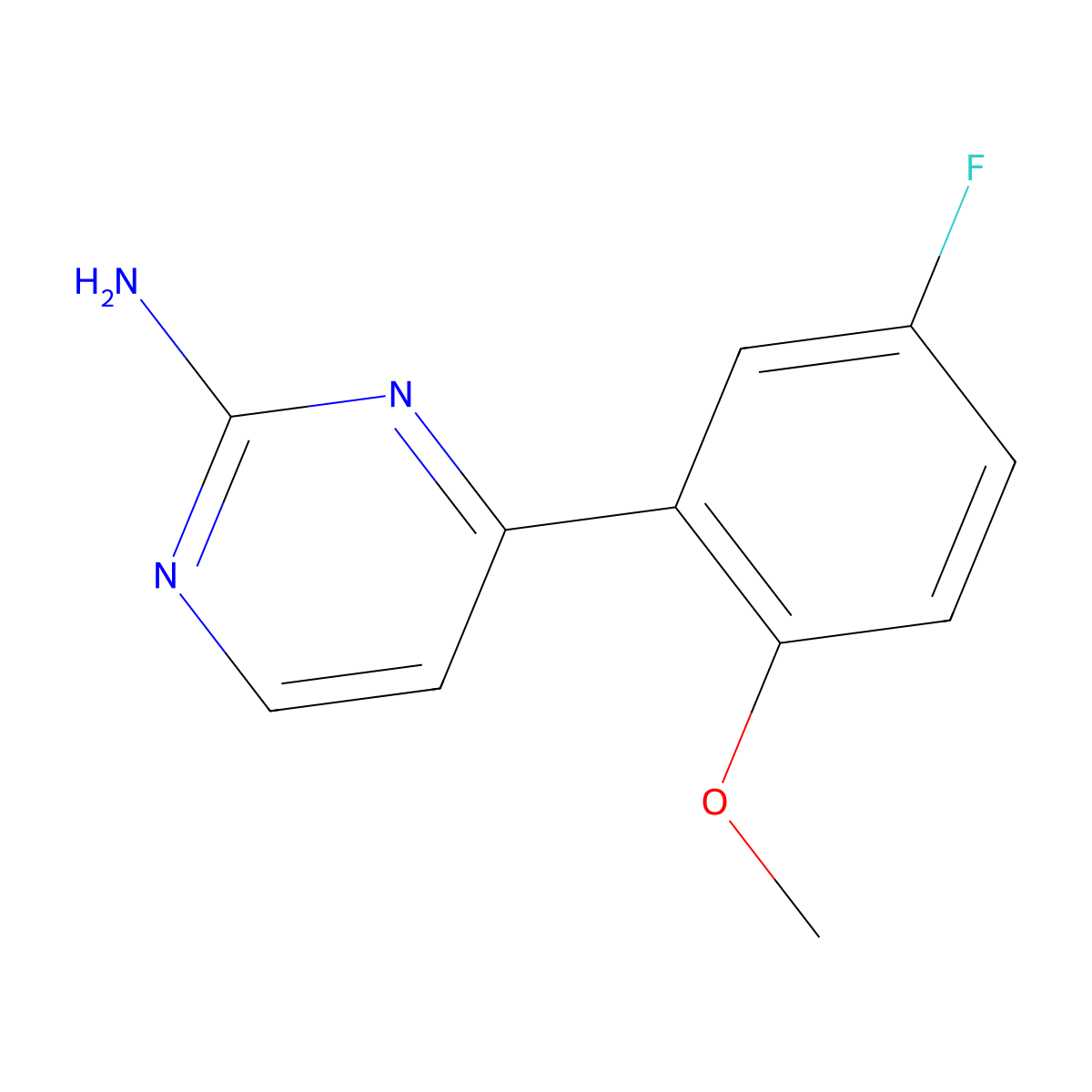 4-(5-Fluoro-2-methoxyphenyl)pyrimidin-2-amine molecular structure, CAS 1146291-92-0