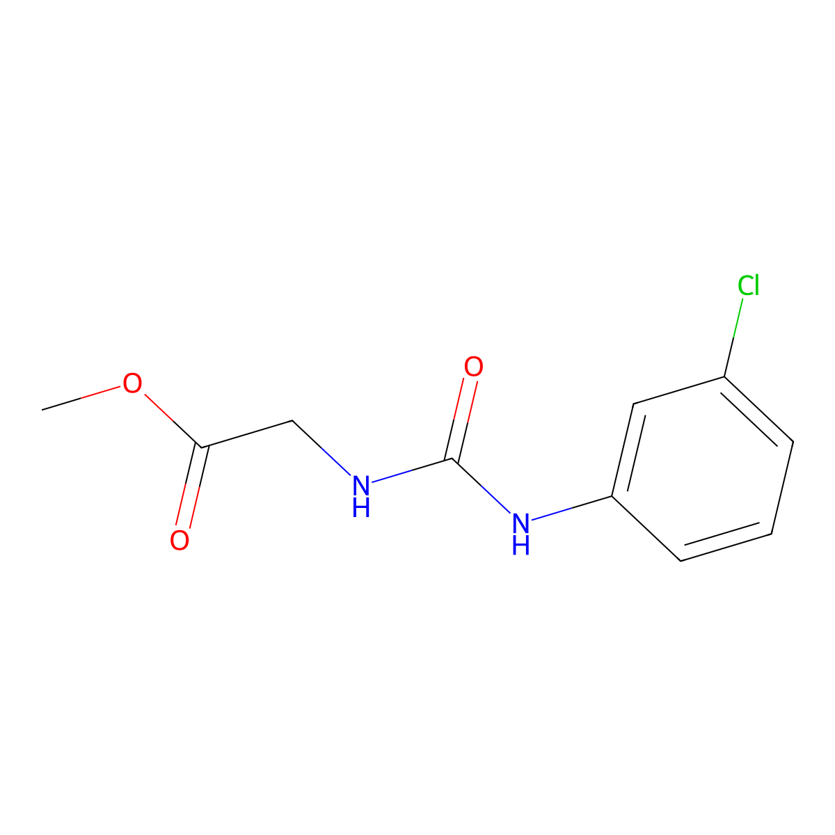 Methyl 2-{[(3-chlorophenyl)carbamoyl]amino}acetate molecular structure, CAS 1146292-48-9