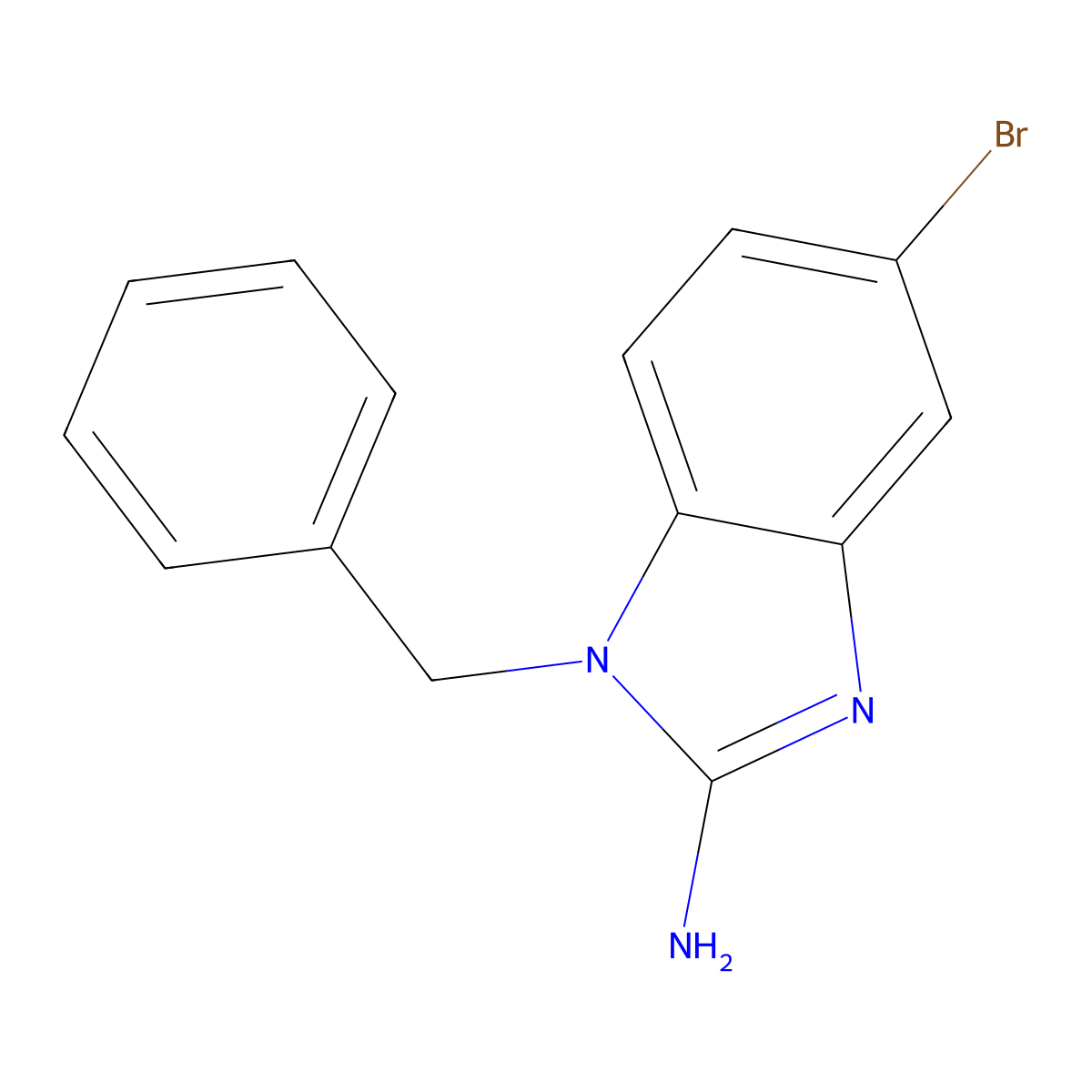 1-benzyl-5-bromo-1H-1,3-benzodiazol-2-amine molecular structure, CAS 1146293-02-8