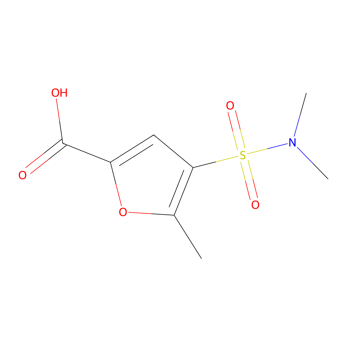 4-(Dimethylsulfamoyl)-5-methylfuran-2-carboxylic acid molecular structure, CAS 1146294-71-4