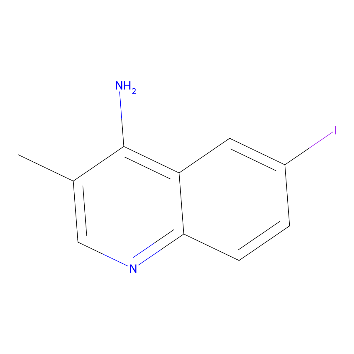 6-Iodo-3-methylquinolin-4-amine molecular structure, CAS 1146298-65-8