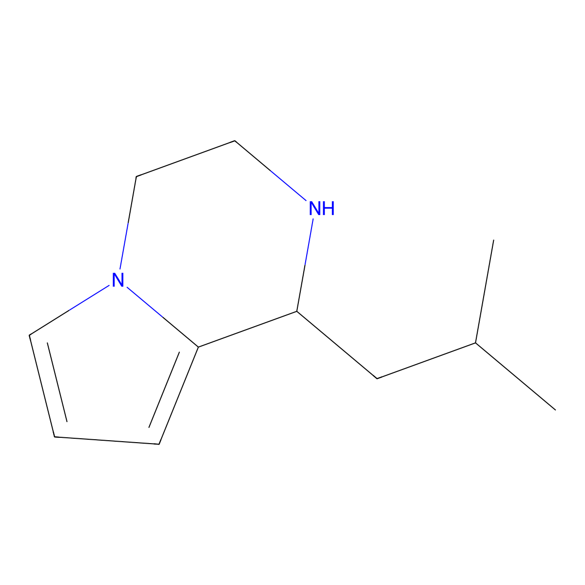1-Isobutyl-1,2,3,4-tetrahydropyrrolo[1,2-a]pyrazine molecular structure, CAS 1146299-06-0