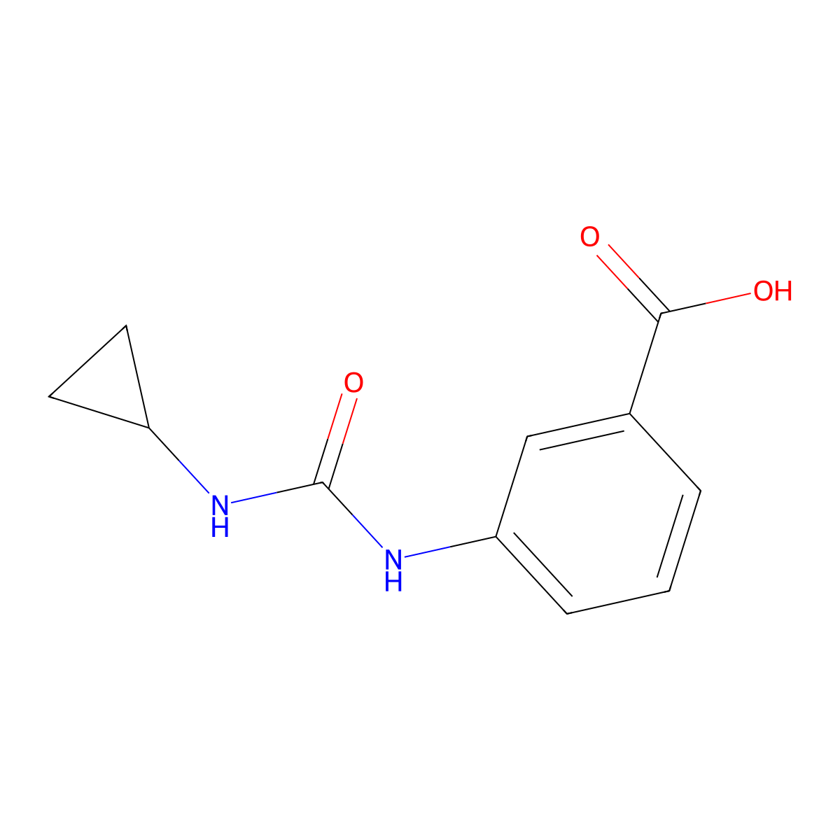 3-[(Cyclopropylcarbamoyl)amino]benzoic acid molecular structure, CAS 1146299-29-7