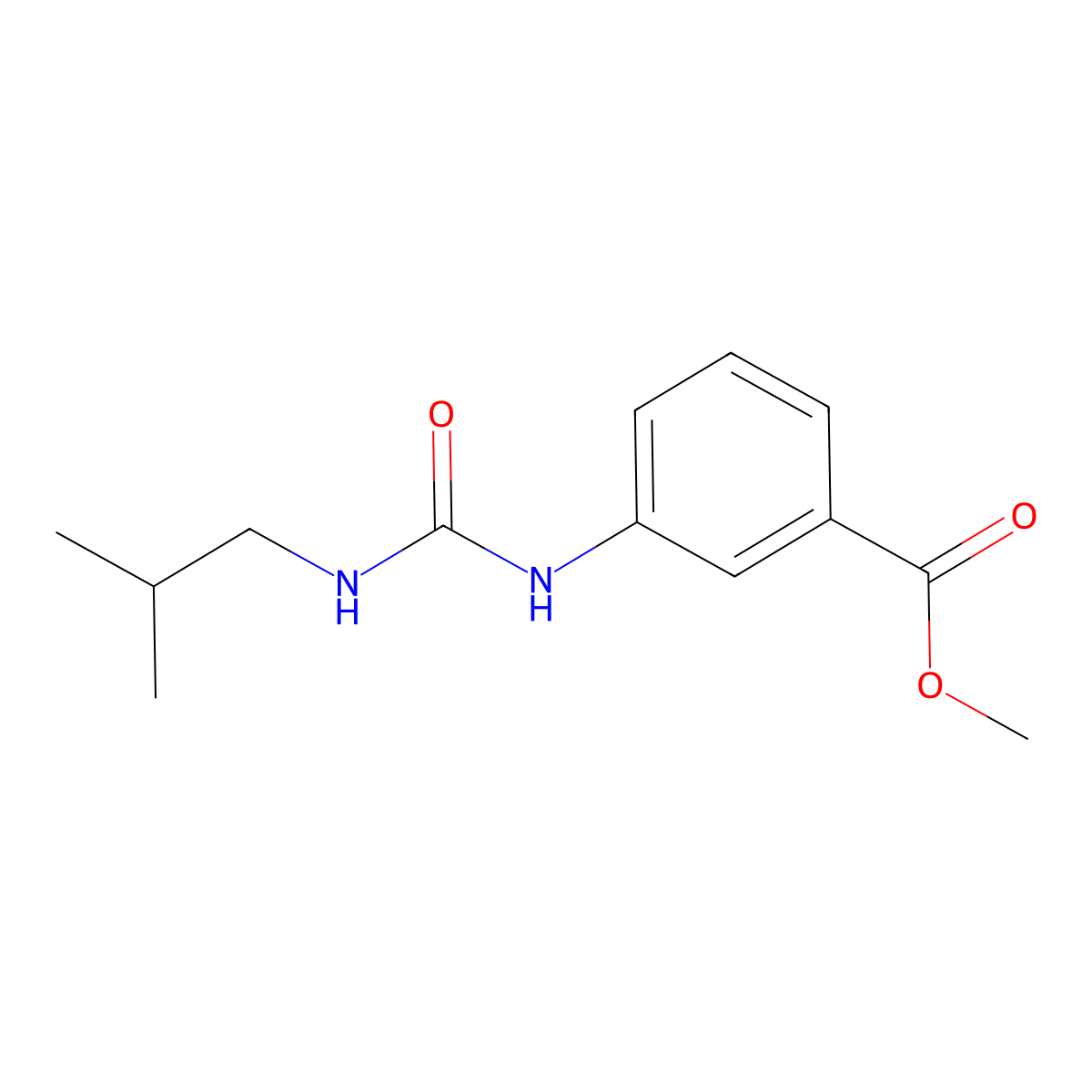 Methyl 3-{[(2-methylpropyl)carbamoyl]amino}benzoate molecular structure, CAS 1146299-32-2
