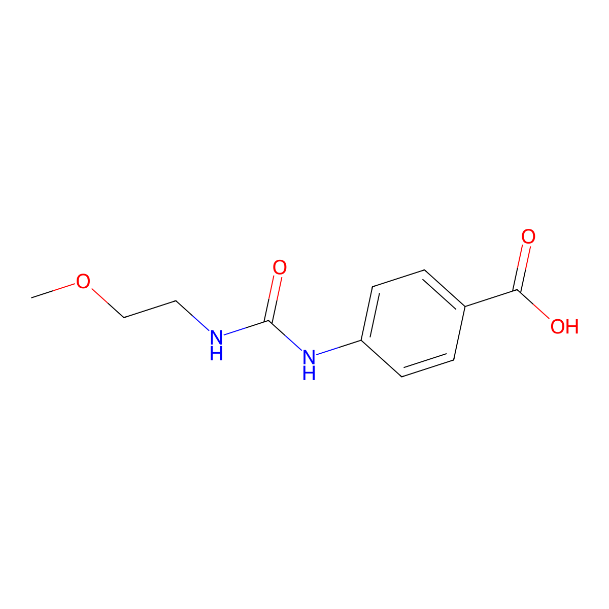4-(2-Methoxyethylcarbamoylamino)benzoic acid molecular structure, CAS 1146299-40-2