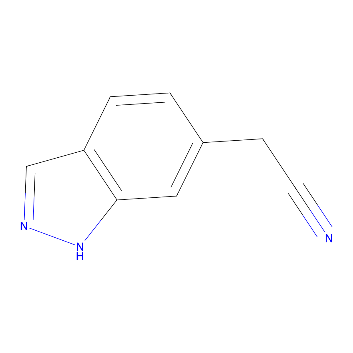 2-(1H-indazol-6-yl)acetonitrile molecular structure, CAS 1146323-46-7