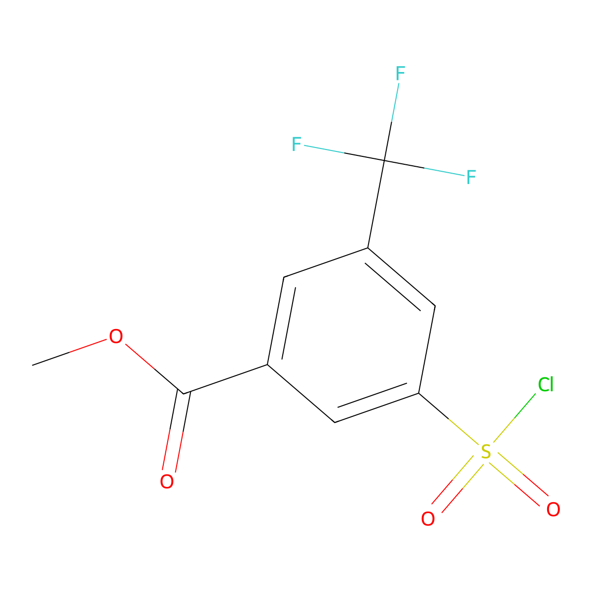 Methyl 3-(chlorosulfonyl)-5-(trifluoromethyl)benzoate molecular structure, CAS 1146354-95-1