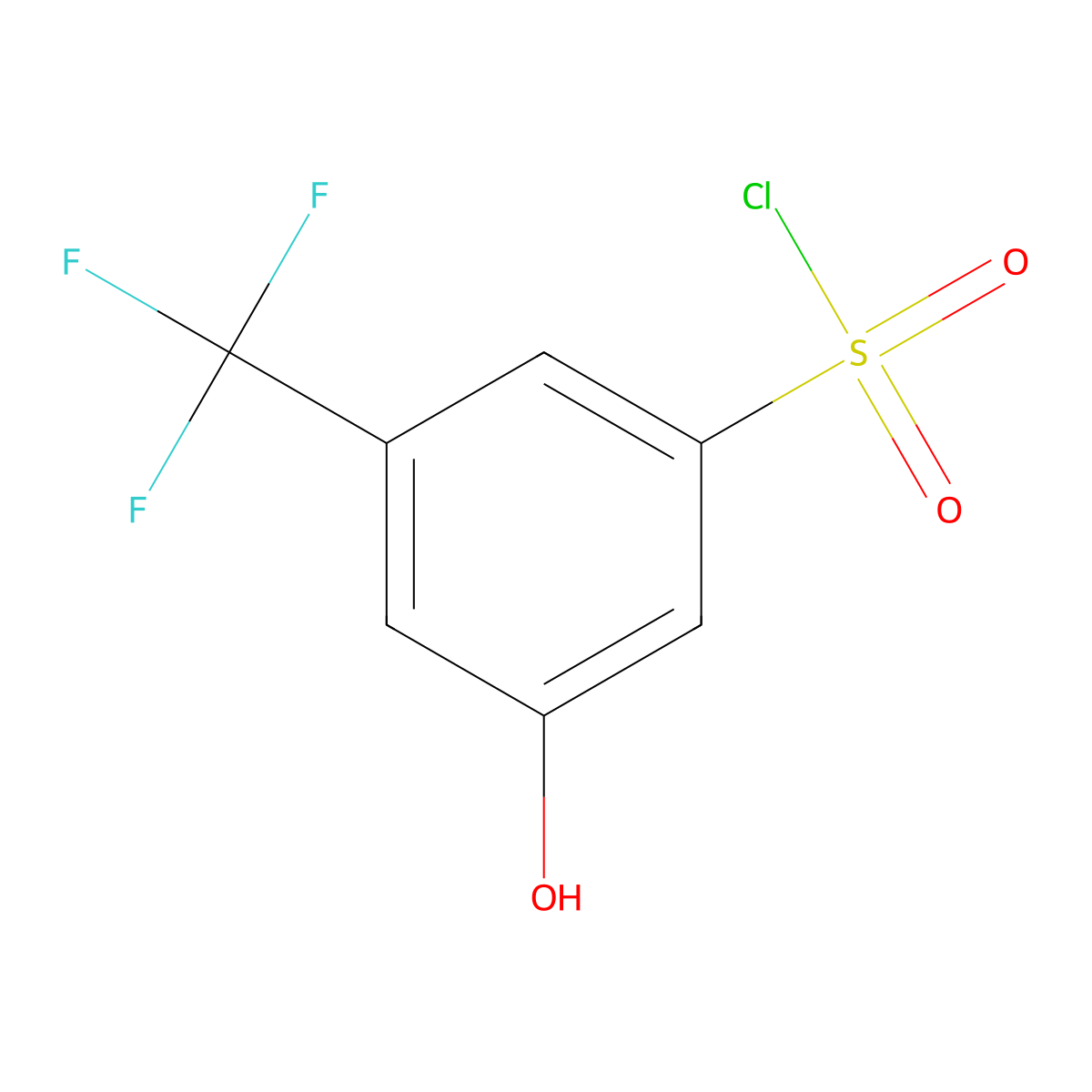 3-Hydroxy-5-(trifluoromethyl)benzene-1-sulfonyl chloride molecular structure, CAS 1146355-31-8