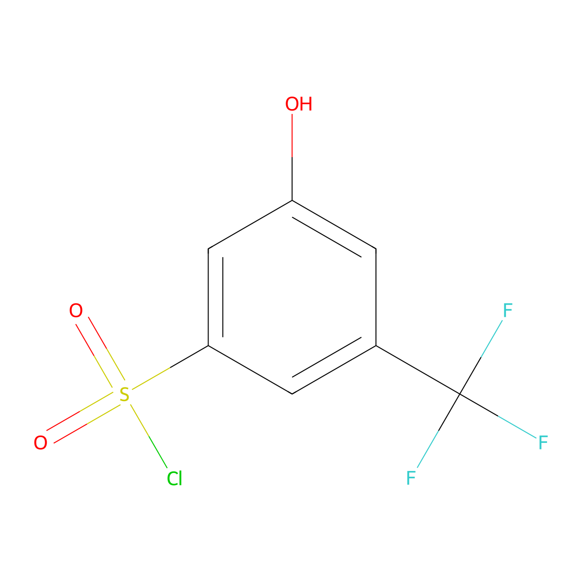 3-Hydroxy-5-(trifluoromethyl)benzene-1-sulfonyl chloride molecular structure, CAS 1146355-31-8