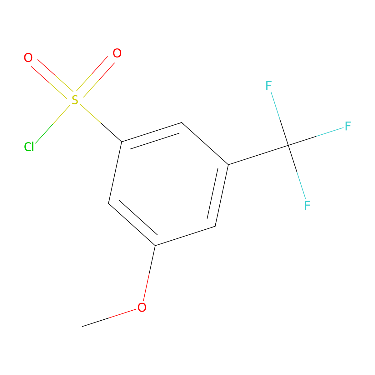 3-Methoxy-5-(trifluoromethyl)benzene-1-sulfonyl chloride molecular structure, CAS 1146355-33-0