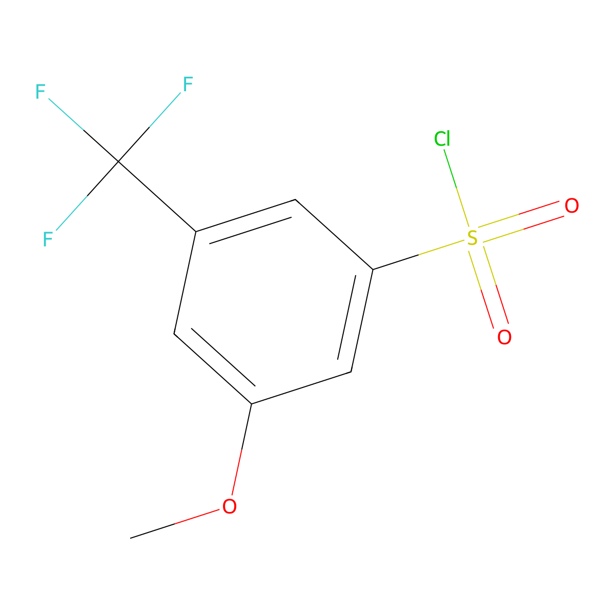 3-Methoxy-5-(trifluoromethyl)benzene-1-sulfonyl chloride molecular structure, CAS 1146355-33-0
