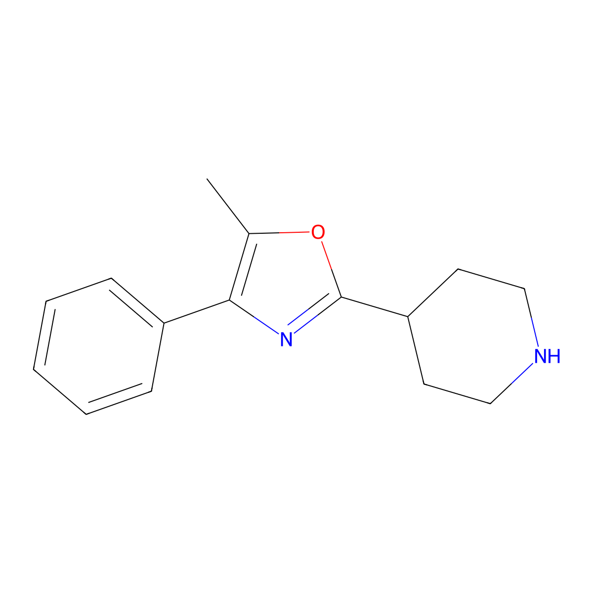 4-(5-Methyl-4-phenyl-1,3-oxazol-2-yl)piperidine molecular structure, CAS 1146362-82-4