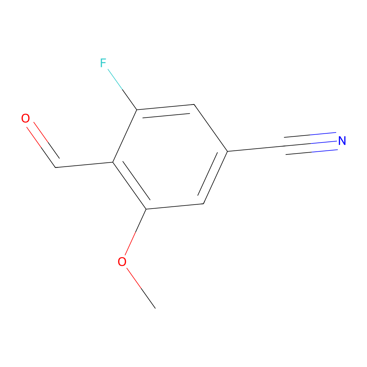 3-Fluoro-4-formyl-5-methoxybenzonitrile molecular structure, CAS 1146387-73-6
