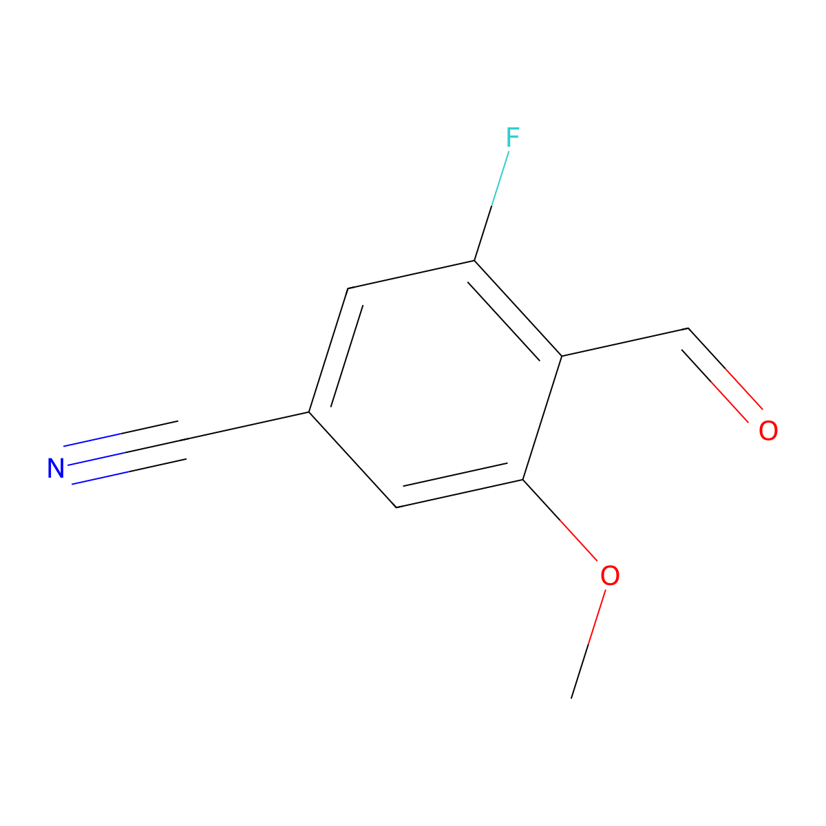 3-Fluoro-4-formyl-5-methoxybenzonitrile molecular structure, CAS 1146387-73-6