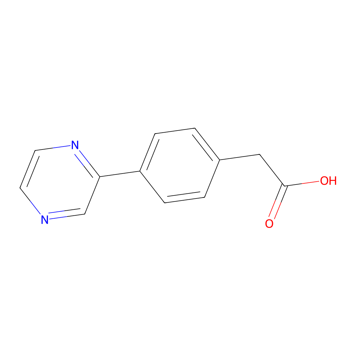 (4-Pyrazin-2-ylphenyl)acetic acid molecular structure, CAS 1146395-31-4