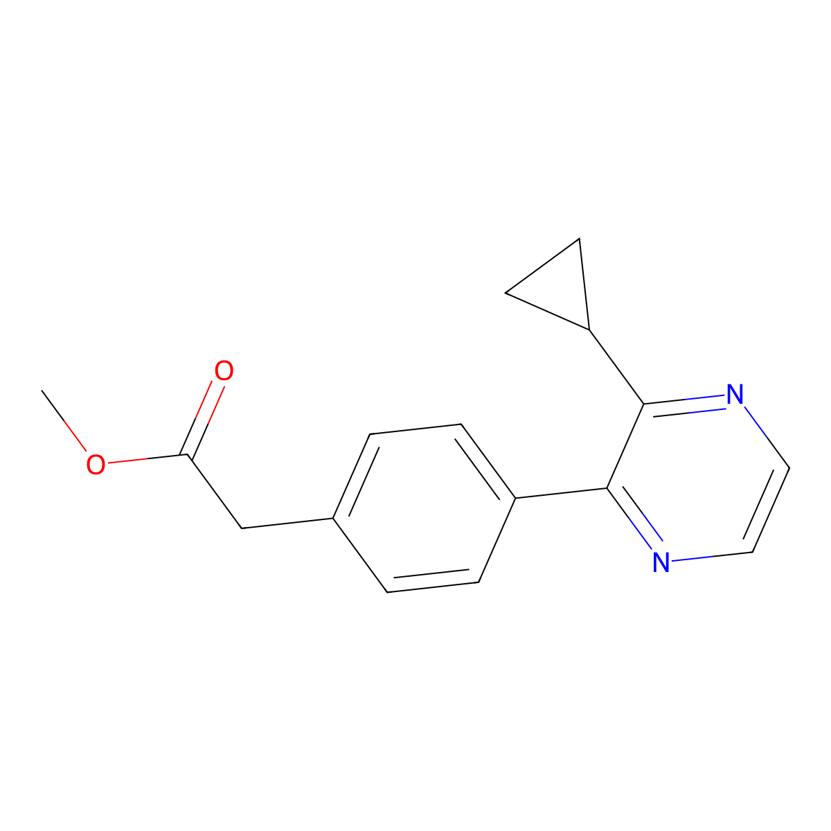 Methyl [4-(3-cyclopropylpyrazin-2-yl)phenyl]acetate molecular structure, CAS 1146395-36-9