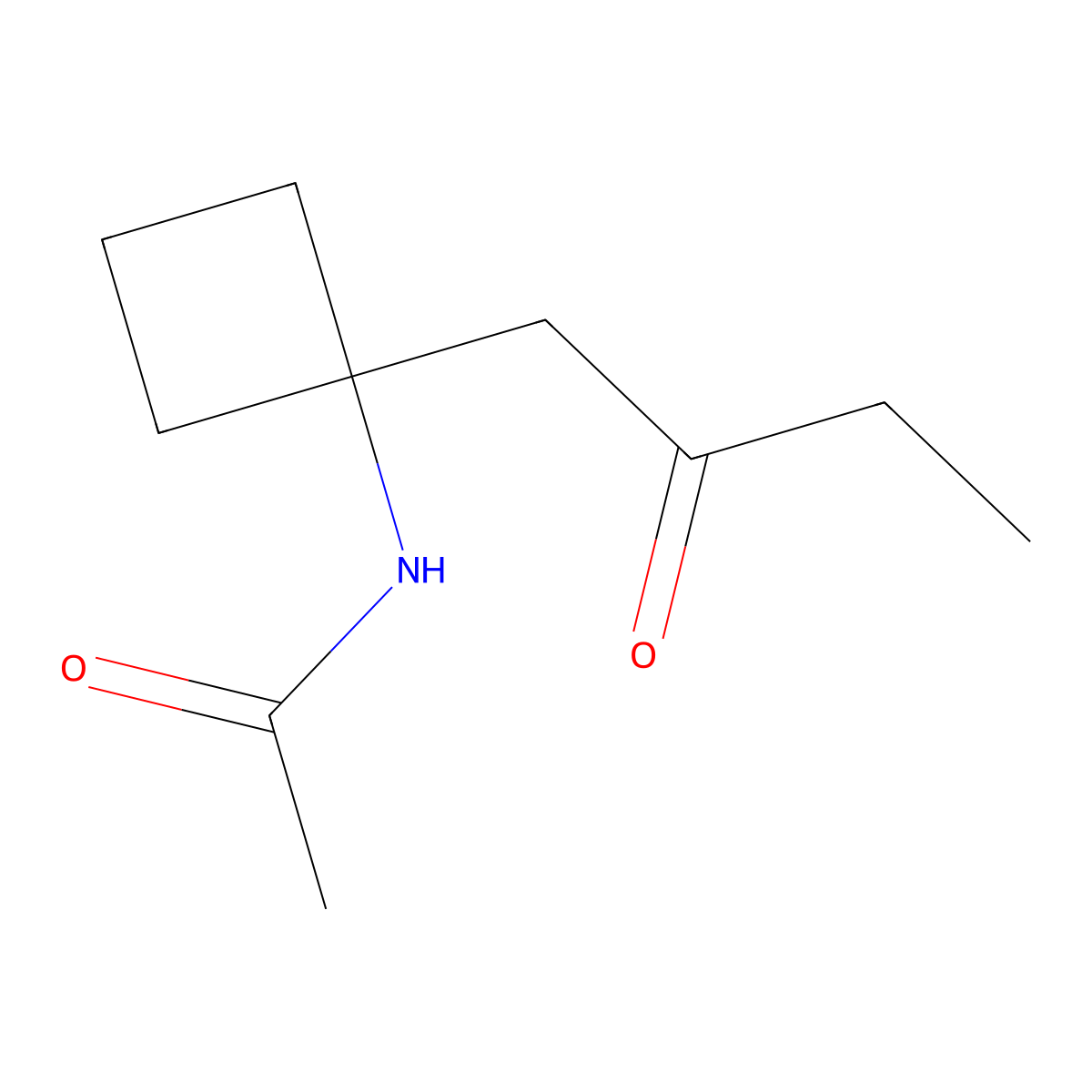 Acetamide, N-[1-(2-oxobutyl)cyclobutyl]- molecular structure, CAS 114645-49-7