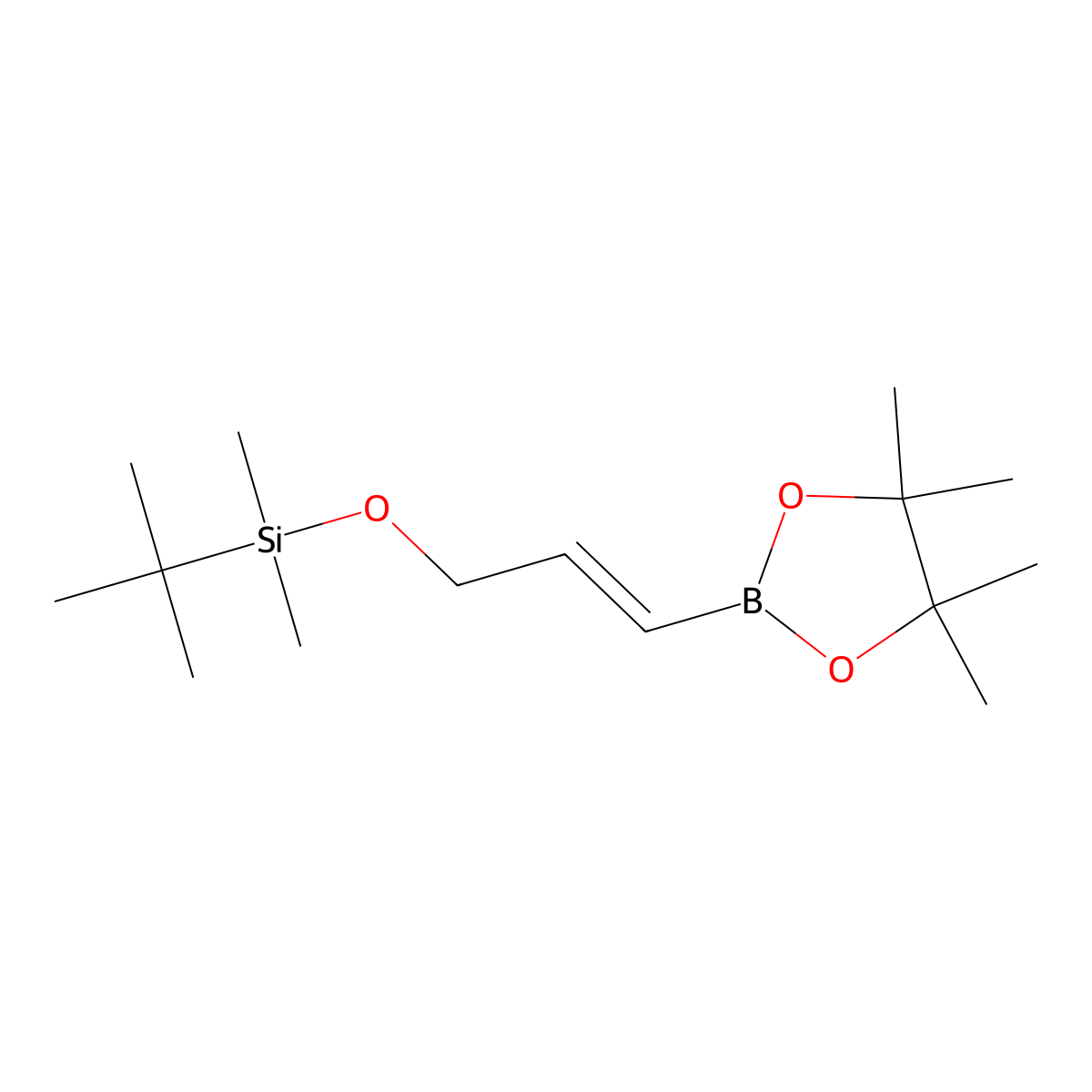 (E)-3-(tert-Butyldimethylsilyloxy)propene-1-yl-boronic acid pinacol ester molecular structure, CAS 114653-19-9