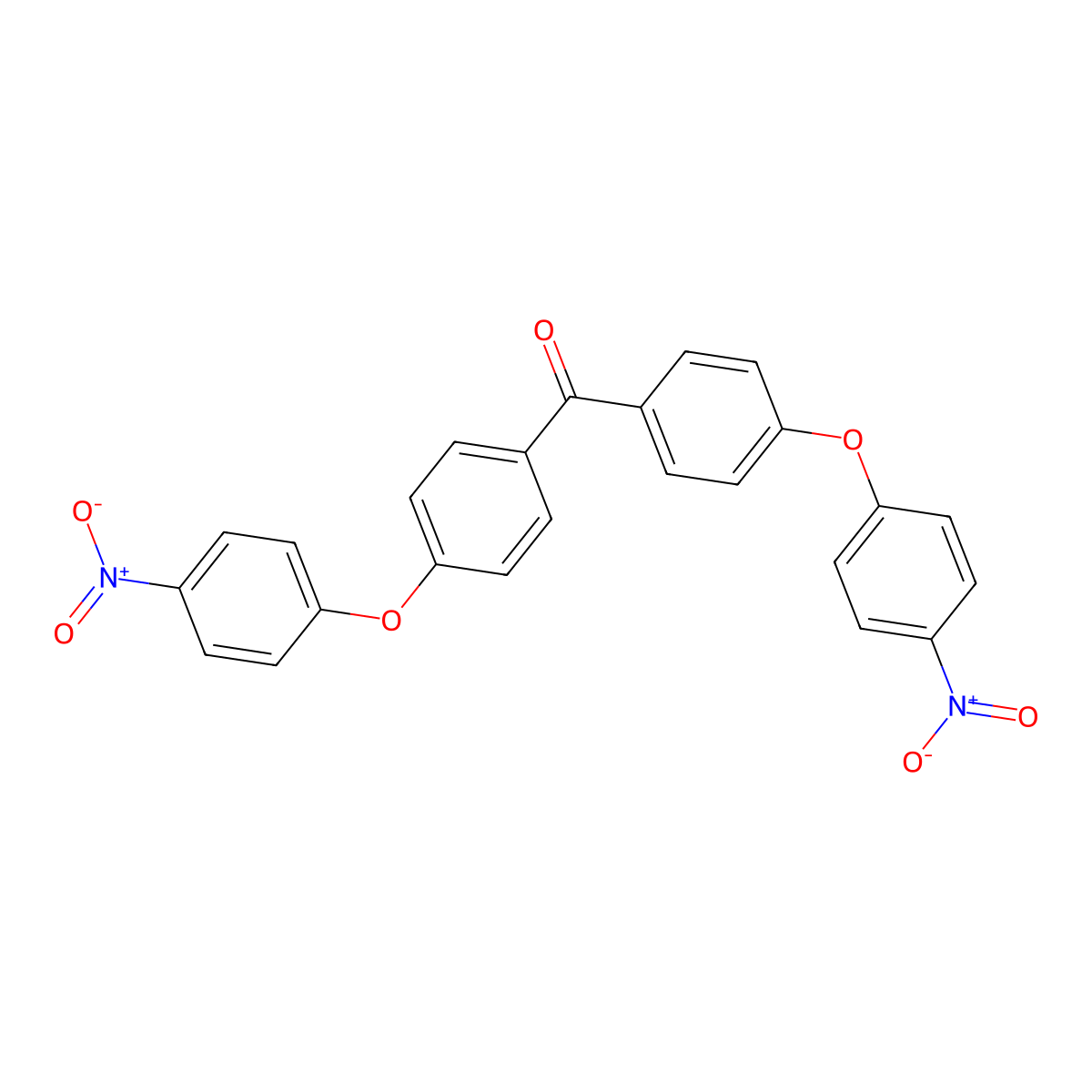 Methanone, bis[4-(4-nitrophenoxy)phenyl]- molecular structure, CAS 114656-41-6