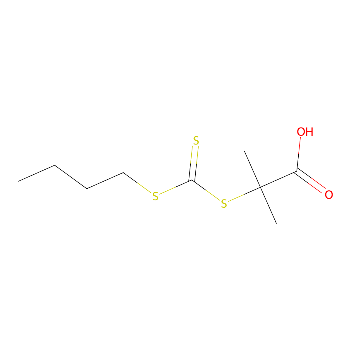 Propanoic acid, 2-[[(butylthio)thioxomethyl]thio]-2-methyl- molecular structure, CAS 1146599-39-4