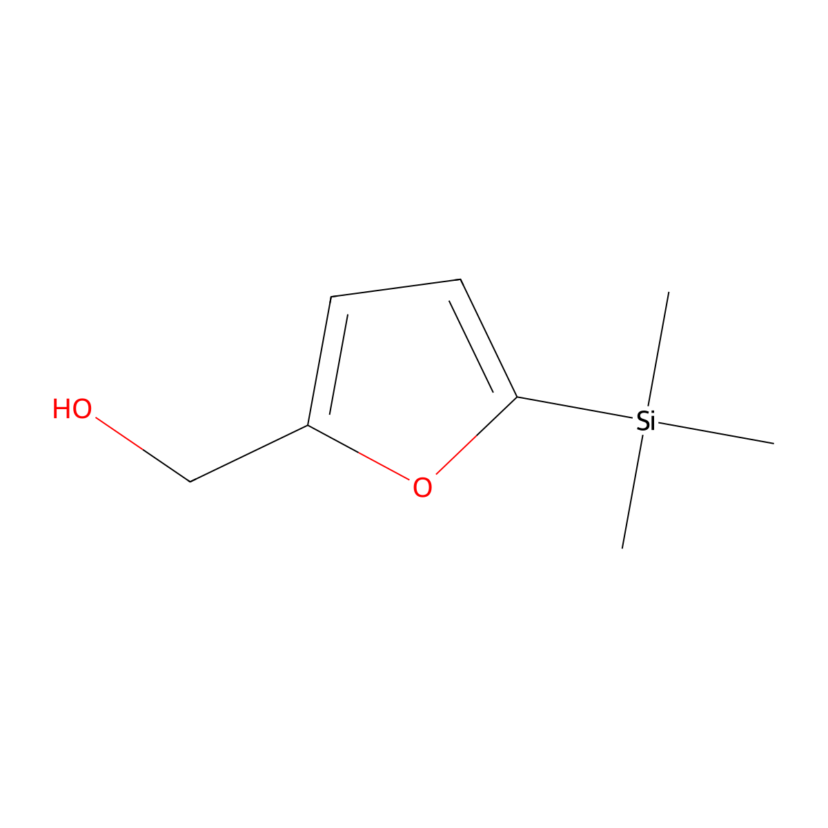 2-Furanmethanol, 5-(trimethylsilyl)- molecular structure, CAS 114660-22-9