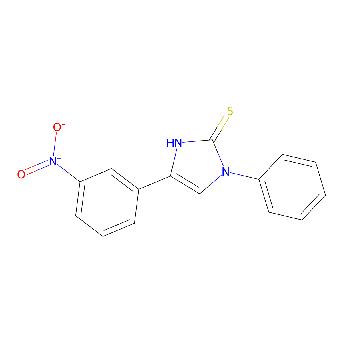 5-(3-nitrophenyl)-3-phenyl-1H-imidazole-2-thione molecular structure, CAS 114660-69-4