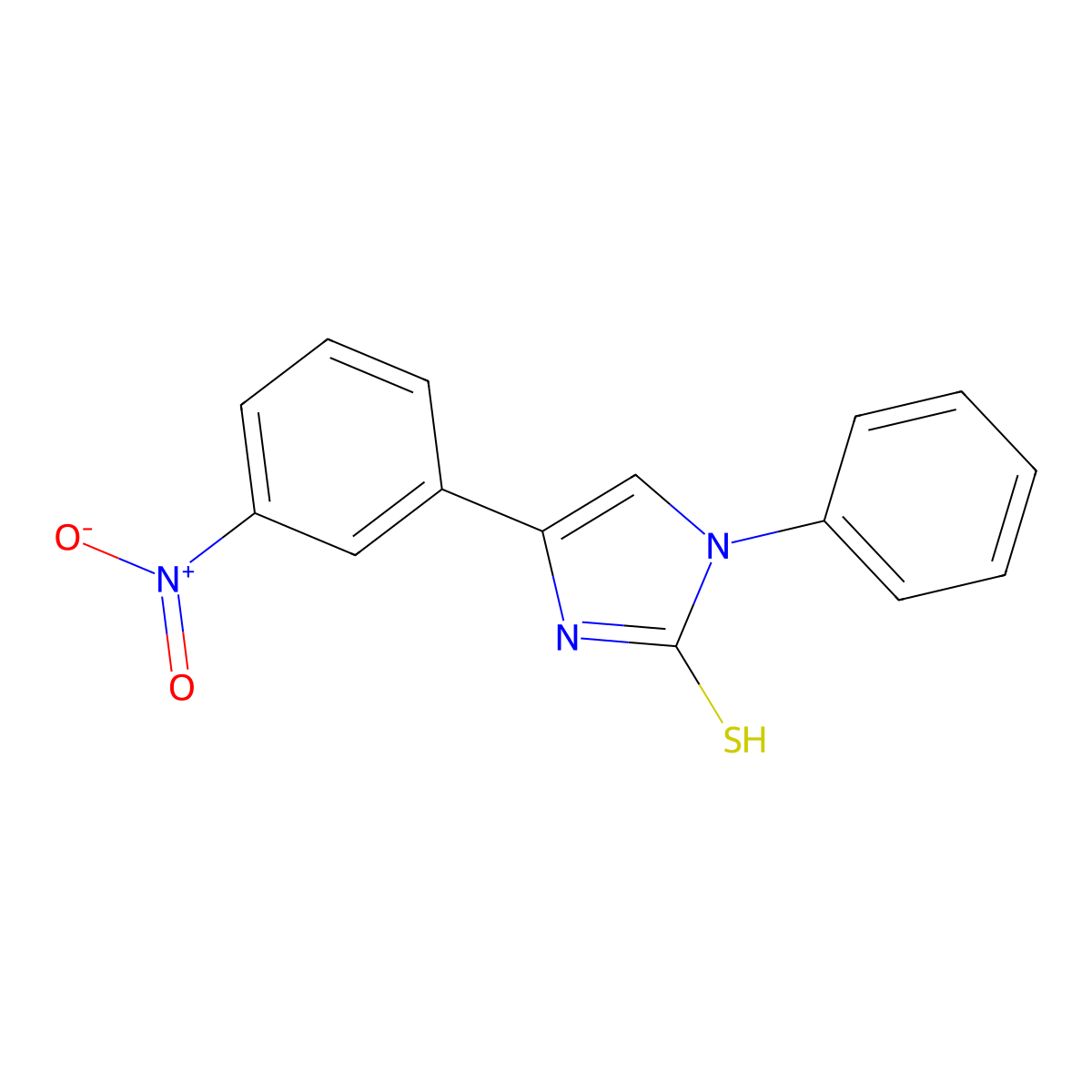 5-(3-nitrophenyl)-3-phenyl-1H-imidazole-2-thione molecular structure, CAS 114660-69-4