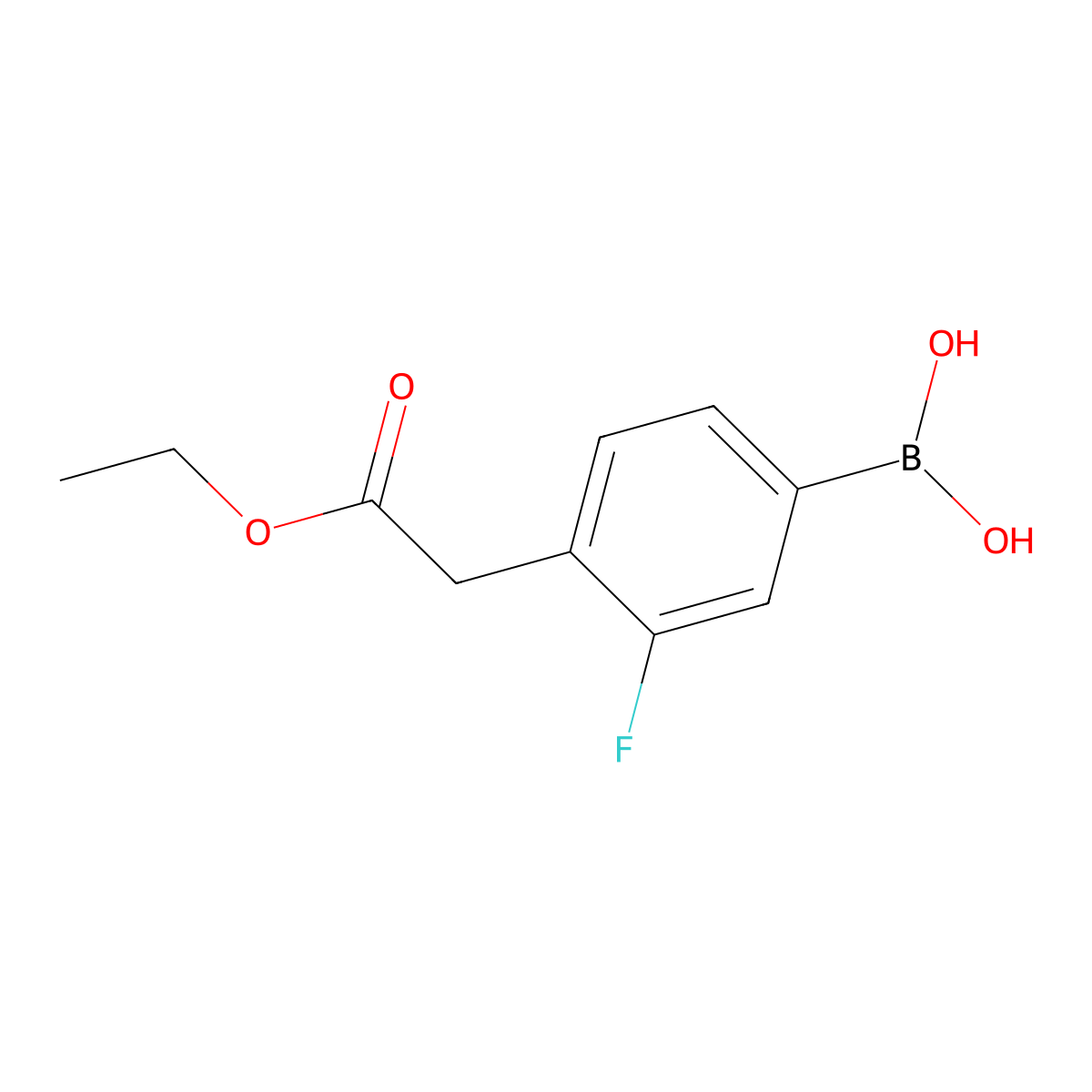 4-(Ethoxycarbonylmethyl)-3-fluorophenylboronic acid molecular structure, CAS 1146614-44-9