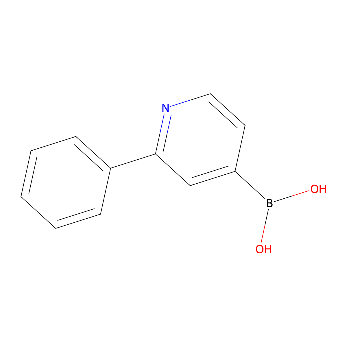 (2-Phenylpyridin-4-yl)boronic acid molecular structure, CAS 1146614-46-1