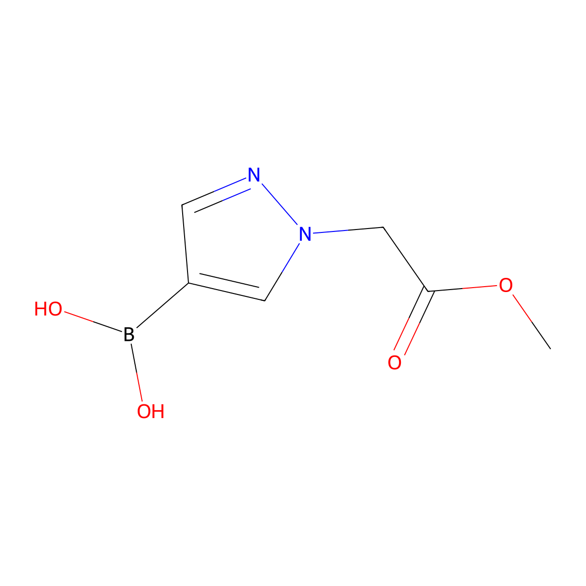 (1-(2-Methoxy-2-oxoethyl)-1H-pyrazol-4-yl)boronic acid molecular structure, CAS 1146614-50-7