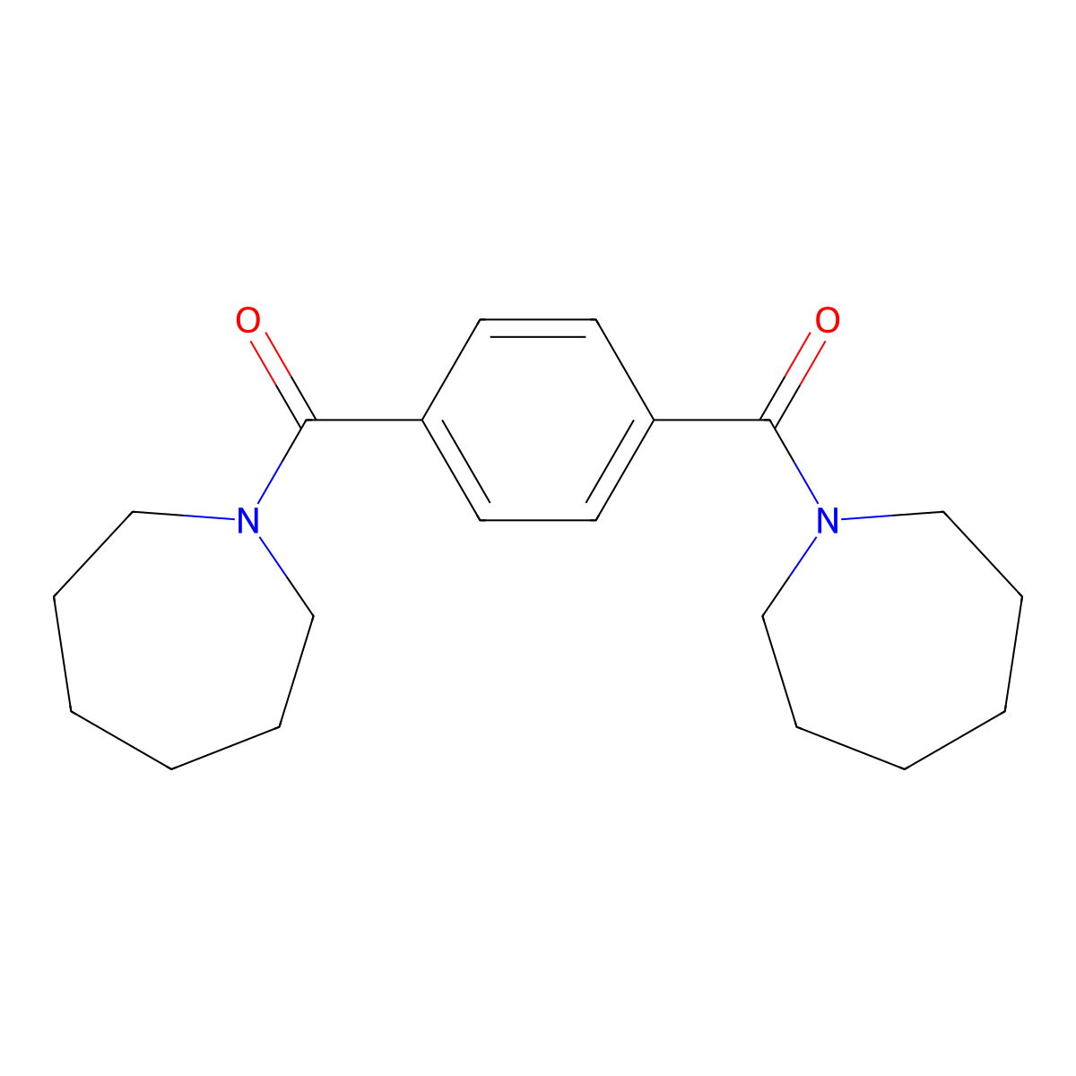[4-(Azepane-1-carbonyl)-phenyl]-azepan-1-yl-methanone molecular structure, CAS 114662-37-2