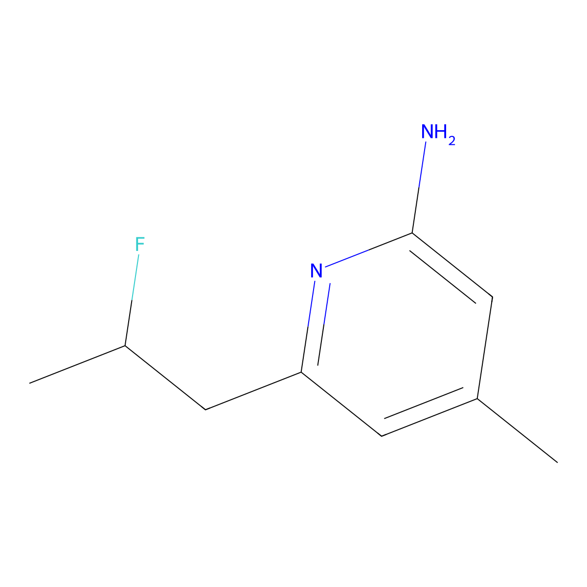 6-(2-Fluoropropyl)-4-methylpyridin-2-amine molecular structure, CAS 1146620-35-0