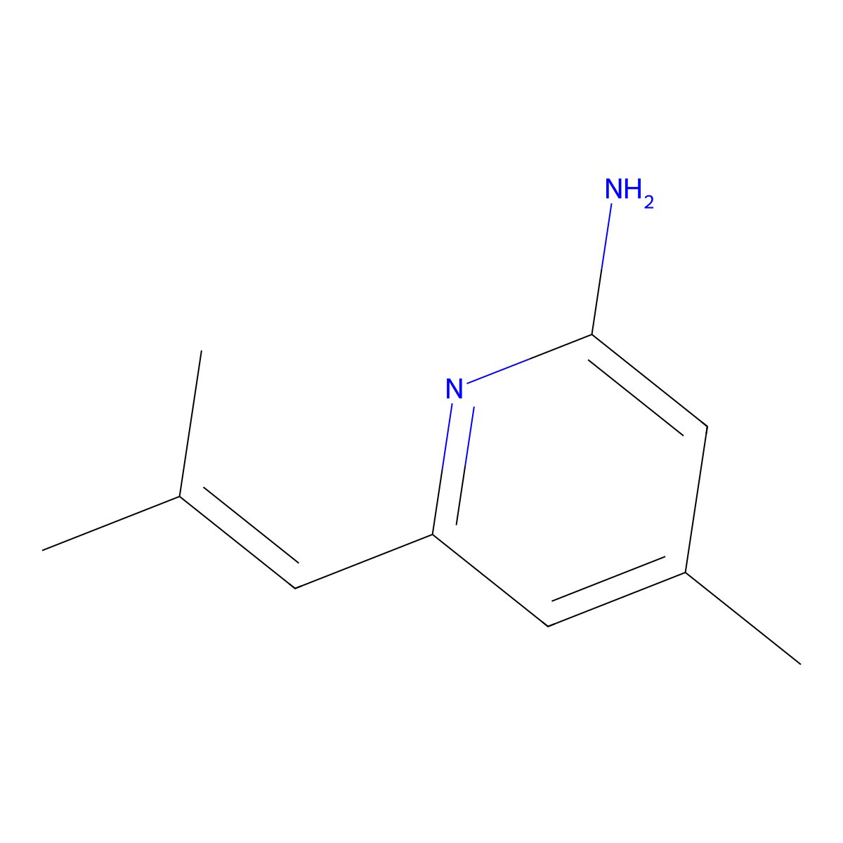 4-Methyl-6-(2-methylprop-1-enyl)pyridin-2-amine molecular structure, CAS 1146620-61-2