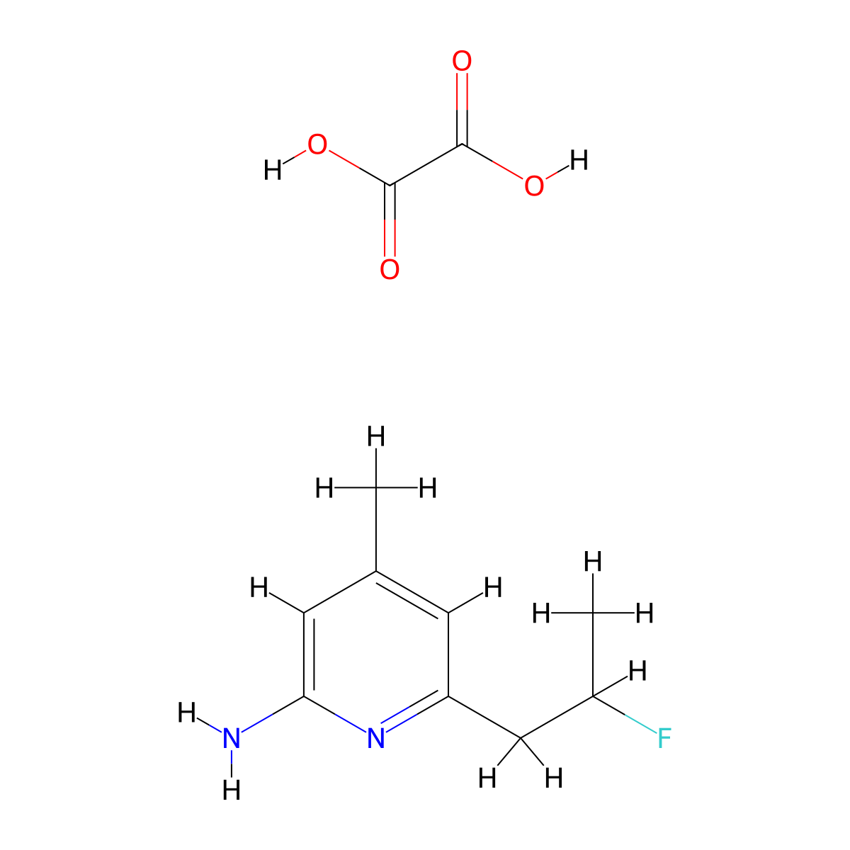 6-(2-Fluoropropyl)-4-methylpyridin-2-amine oxalate molecular structure, CAS 1146620-81-6