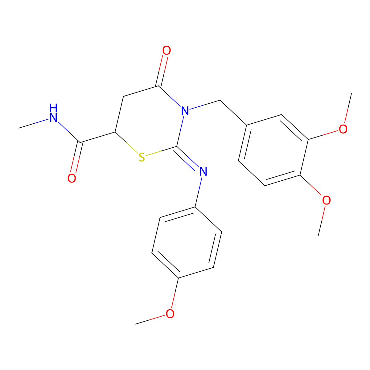 (Z)-3-(3,4-dimethoxybenzyl)-2-((4-methoxyphenyl)imino)-N-methyl-4-oxo-1,3-thiazinane-6-carboxamide molecular structure, CAS 1146620-90-7