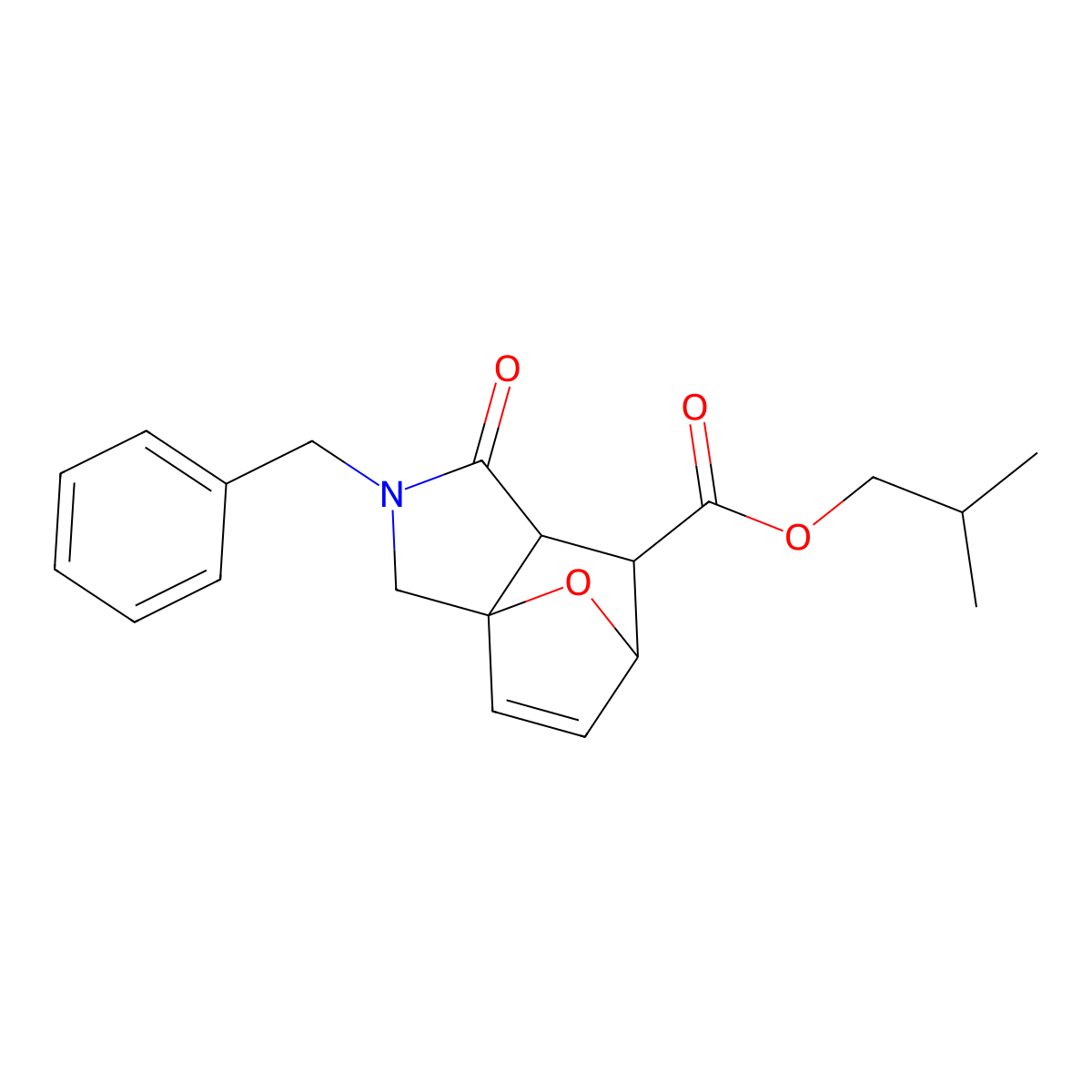2-Methylpropyl 2-benzyl-1-oxo-1,2,3,6,7,7a-hexahydro-3a,6-epoxyisoindole-7-carboxylate molecular structure, CAS 1146620-92-9