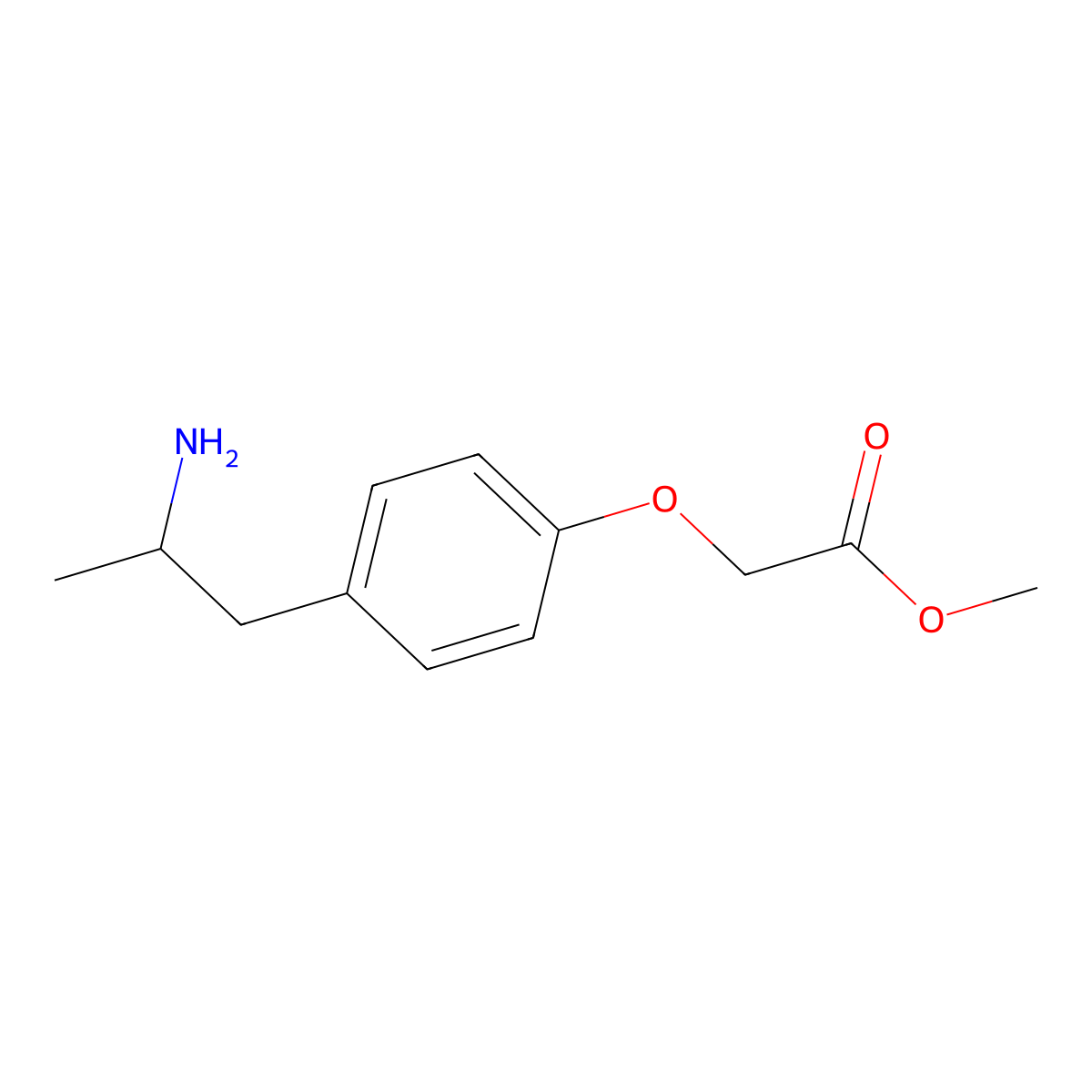 Methyl 2-[4-(2-aminopropyl)phenoxy]acetate molecular structure, CAS 114668-62-1