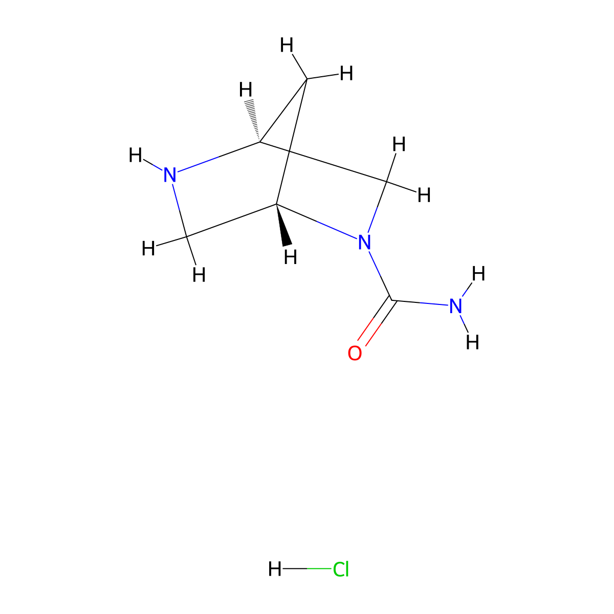 (1S,4S)-2,5-Diazabicyclo[2.2.1]heptane-2-carboxamide hydrochloride molecular structure, CAS 1146691-80-6