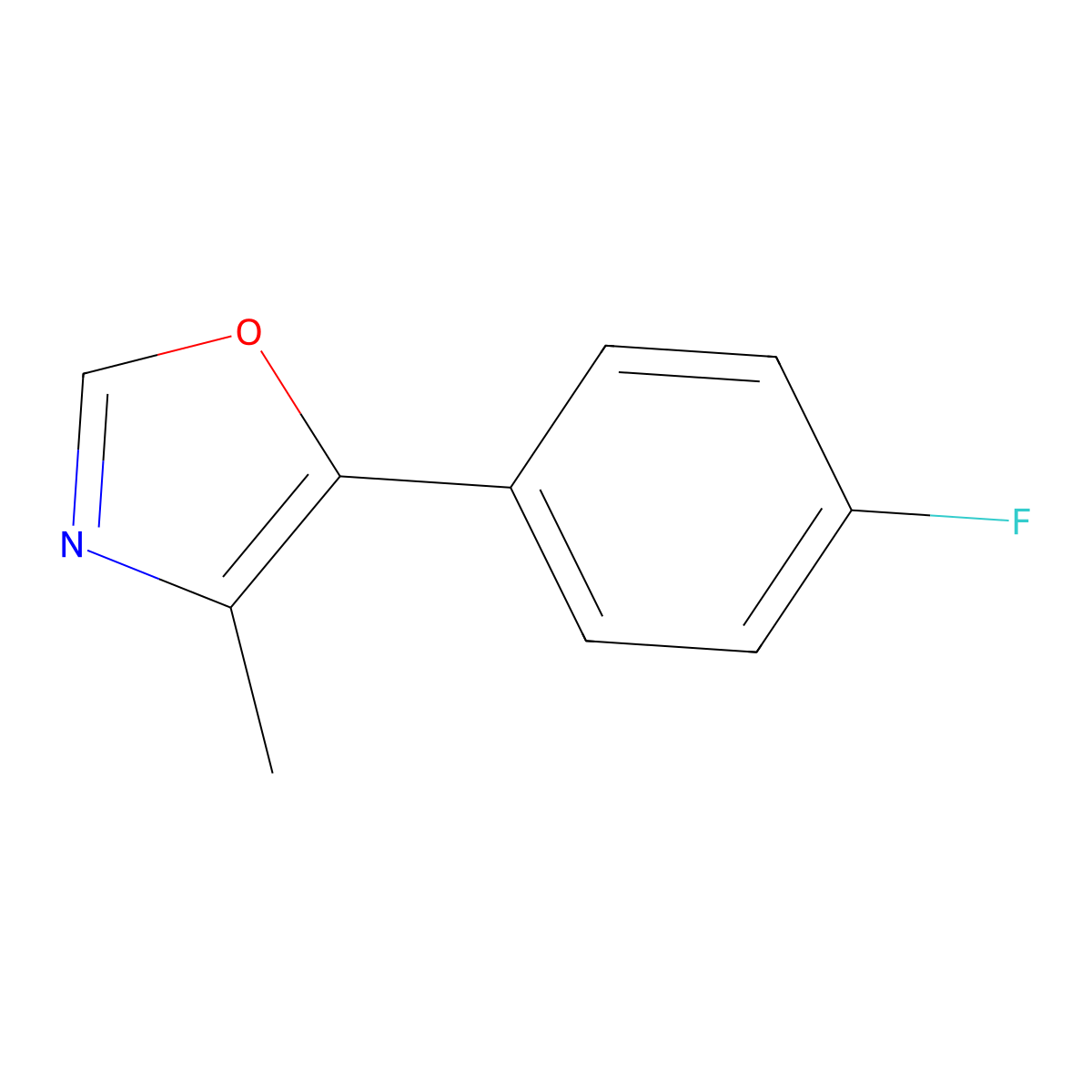 5-(4-Fluorophenyl)-4-methyl-1,3-oxazole molecular structure, CAS 1146695-22-8