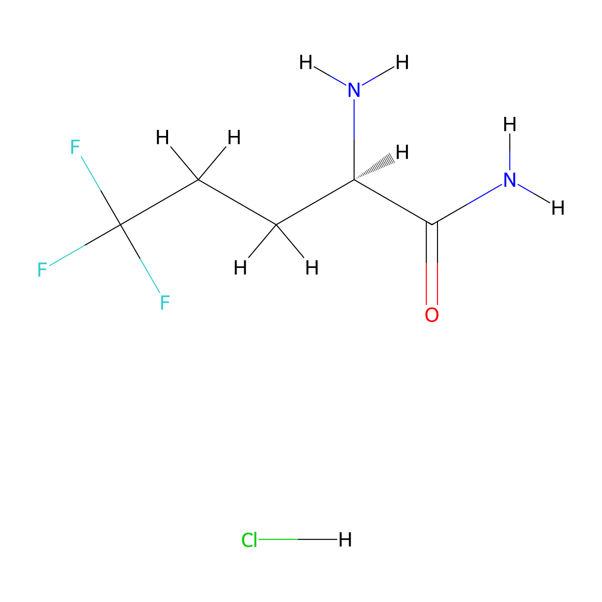(R)-2-Amino-5,5,5-trifluoropentanamide hydrochloride molecular structure, CAS 1146699-58-2