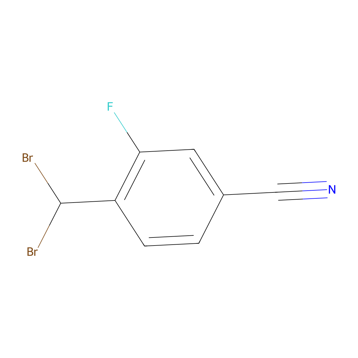 4-(Dibromomethyl)-3-fluorobenzonitrile molecular structure, CAS 1146699-62-8